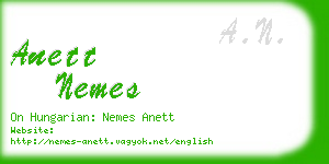 anett nemes business card